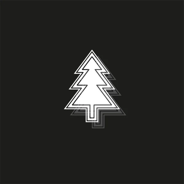 クリスマス ツリー イラスト クリスマス シルエット シンボル 分離された冬の休日の要素をベクトルします ブラック シンプルなアイコンの白いフラット ピクトグラム — ストックベクタ