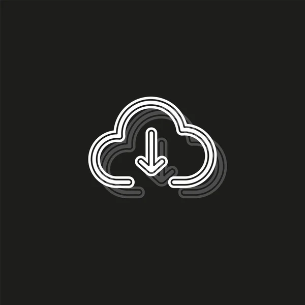 Descargar Icono Nube Ilustración Descarga Vectores Computación Nube Pictograma Plano — Vector de stock