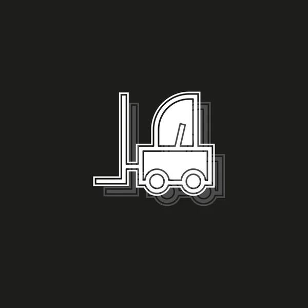 Forklift Simgesi Ambar Forklift Güç Kaldırma Sembolü Çatal Kaldırma Resimde — Stok Vektör