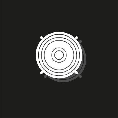müzik müzik seti - vektör hoparlör sistemi, ses ekipman illüstrasyon. Beyaz düz sembol siyah - basit simgesi