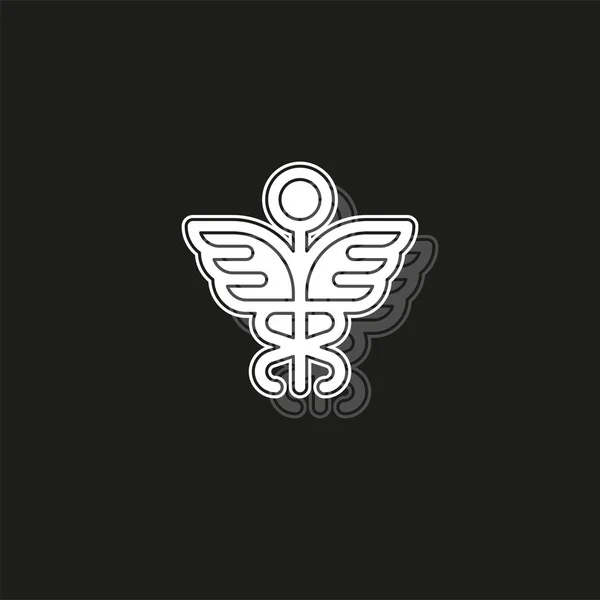 Símbolo Médico Icono Caduceo Signo Salud Ilustración Farmacia Pictograma Plano — Archivo Imágenes Vectoriales