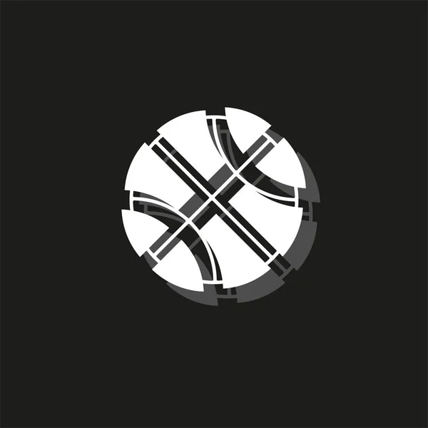 Векторный Баскетбольный Мяч Векторный Баскетбольный Изолированный Спортивный Символ Игра Белая — стоковый вектор