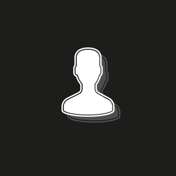 Иконка Векторного Пользователя Силуэт Аватара Социальный Символ Знак Участника Белая — стоковый вектор