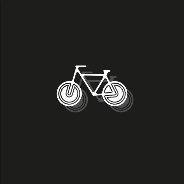 矢量自行车图标 矢量自行车插图 运动符号 黑色上的白色扁平象形文字 简单的图标 — 图库矢量图片