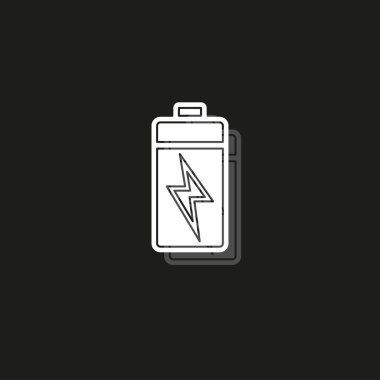 Pil şarj - güç pil illüstrasyon, elektrik sembolü - enerji işareti vektör