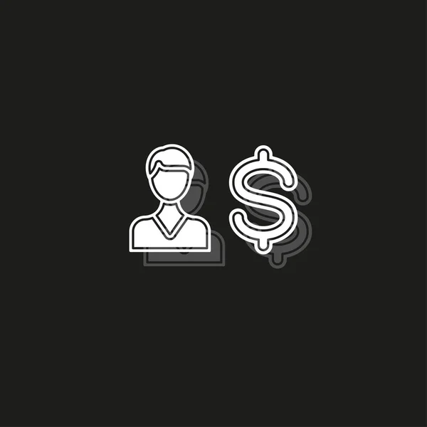 Resimde bankacılık iş adamı ile dolar işareti - para sembol,