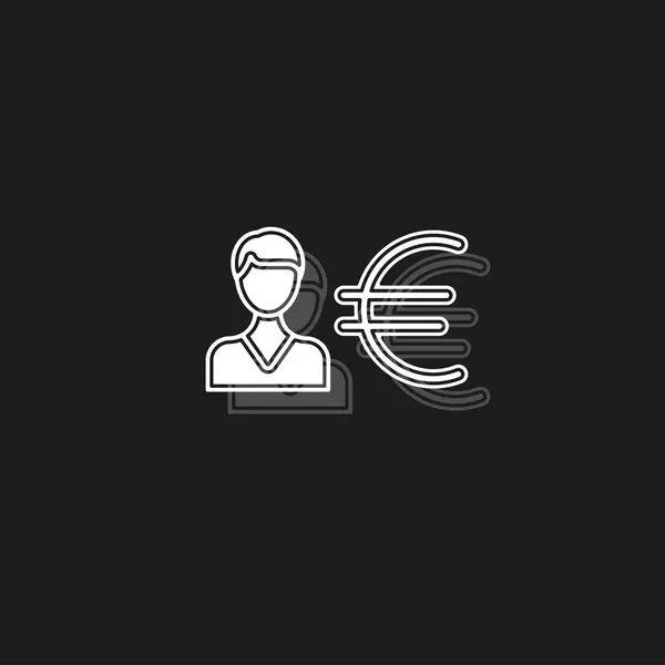 Działalności człowieka z znak Euro - symbol pieniądze, bankowość ilustracja — Wektor stockowy