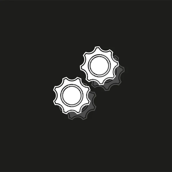 Symbol wektor gears - ikona KWS - ustawienia, przemysłowe elementu na białym tle — Wektor stockowy