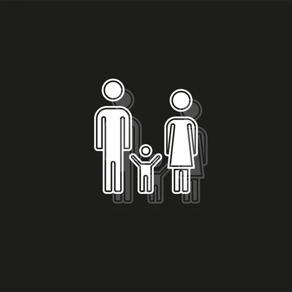 Familj - personer siluett, far mor barn illustration - förälder Ikonuppsättning — Stock vektor
