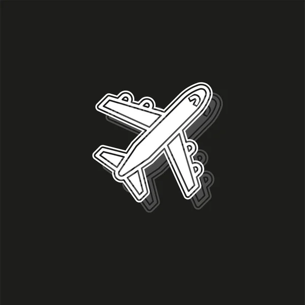 Ikona samolotu - samolot wektor ikona - symbol latać lot - podróż — Wektor stockowy