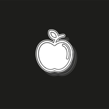 vektör elma illüstrasyon izole - sağlıklı taze meyve sembolü, doğal işareti