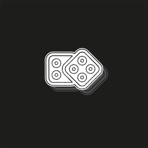Dices simgesi. Casino oyun simgesi - casino oyunu illüstrasyon - Dices izole