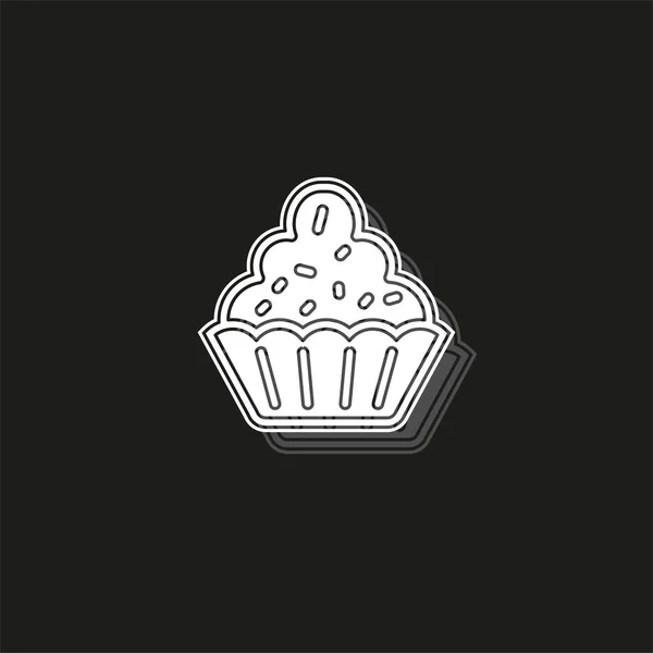 Muffin - cupcake ilustración, vector de postre - delicioso dulce, símbolo de panadería — Vector de stock