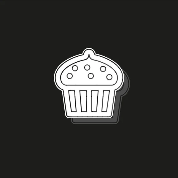 Magdalenas vector cupcake - postre ilustración, panadería crema dulce - deliciosa taza — Vector de stock