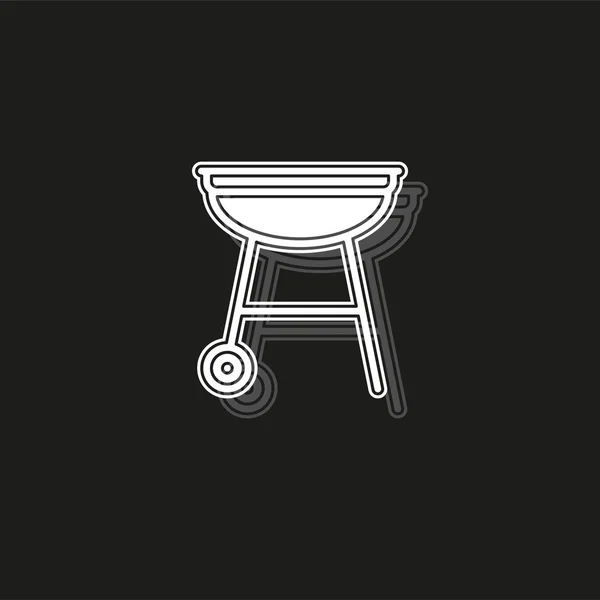 調理肉 - ピクニック記号、熱い食べ物ステーキ シンボル ベクトル グリル バーベキュー メニュー アイコン — ストックベクタ