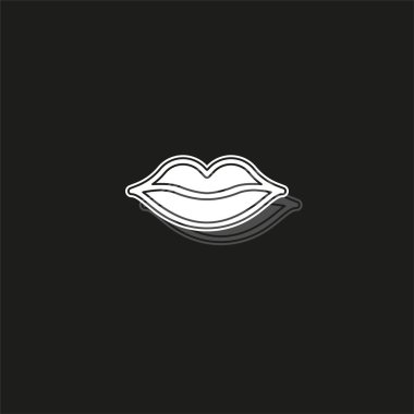 vektör dudaklar illüstrasyon - öpücük simgesi, kırmızı ruj - aşk simgesi. vektör ağzı