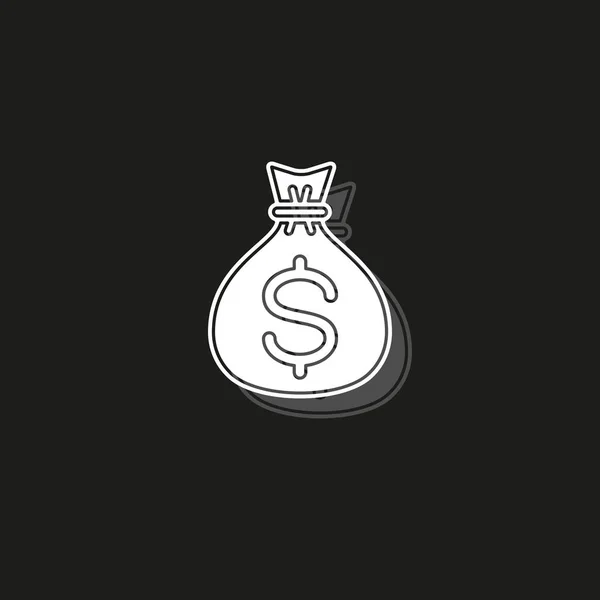 Εικονίδιο τσάντα Money-διάνυσμα δολάριο-τραπεζικό επενδυτικό σύμβολο μετρητών-χρηματοδότηση — Διανυσματικό Αρχείο