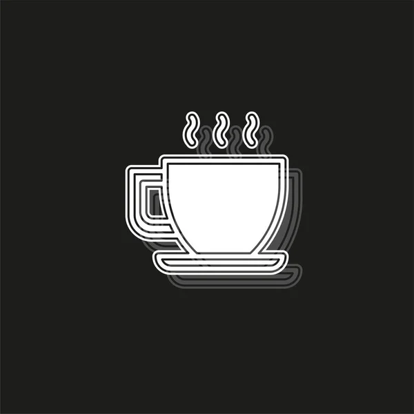 Кофе чашка или кружка икона, кофе - горячий напиток эспрессо — стоковый вектор