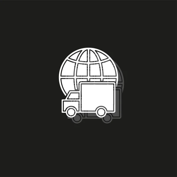 Ναυτιλίας δωρεάν εικονίδιο, εικονογράφηση φορτηγό παράδοσης απομονωμένες, σημάδι υπηρεσία παράδοσης - εικονίδιο δωρεάν παράδοση — Διανυσματικό Αρχείο