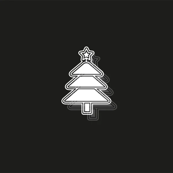 vektör Noel ağacı illüstrasyon - xmas siluet sembolü, kış tatili elemanı izole