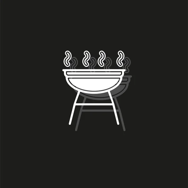 ızgara simgesi - vektör barbekü parti - piknik sembolü