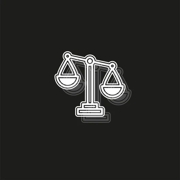 Icono de escala de equilibrio, símbolo de equilibrio - signo de justicia — Vector de stock