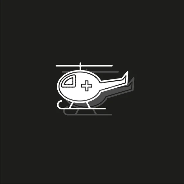 Vector medical helicopter illustration, transport emergency - help icon — Stock Vector