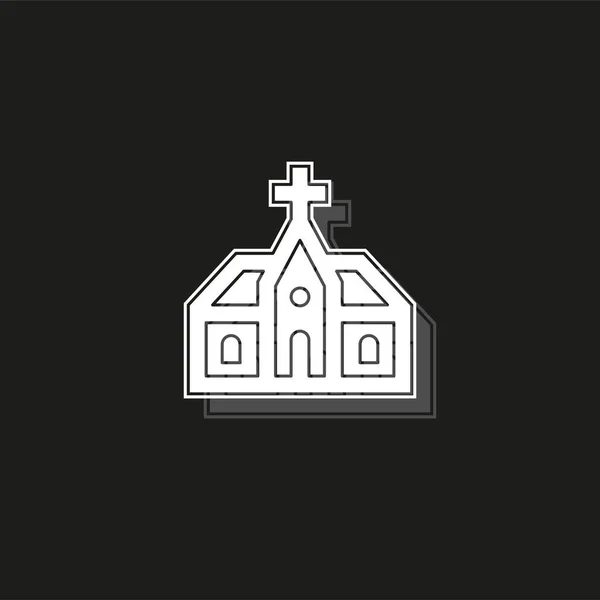 Vetor igreja construção ilustração. ícone da arquitetura da igreja — Vetor de Stock
