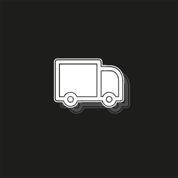 Dostawy samochodów ciężarowych ikona na białym tle. Prosta ilustracja wektorowa — Wektor stockowy