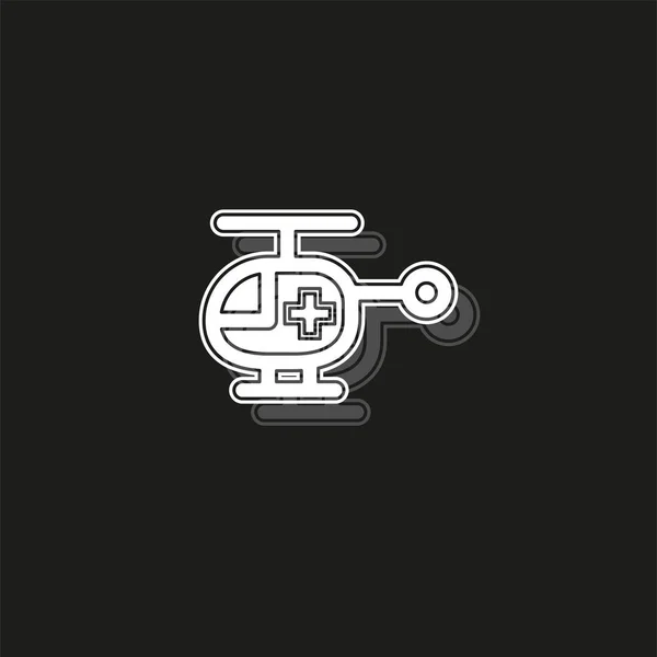 Vektor medizinischer Hubschrauber Illustration, Transport-Notfall - Hilfe-Symbol — Stockvektor