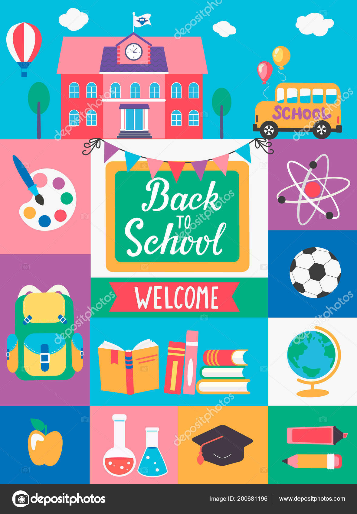 Welcome Back To School Poster Stock Illustration - Download Image