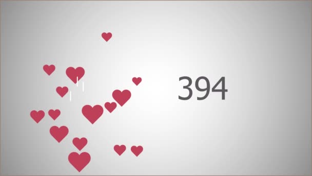 Červené Srdce Rád Šedém Pozadí — Stock video