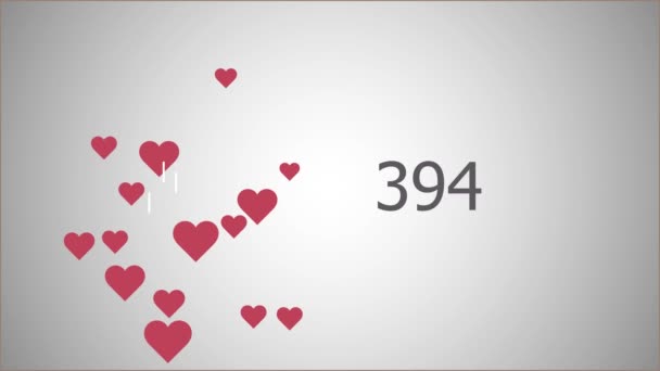 Corazones Rojos Gustos Sobre Fondo Gris — Vídeo de stock