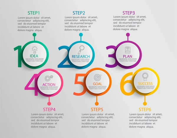 Plantilla Infografía Papel Con Opciones Círculo Para Presentación Visualización Datos — Vector de stock