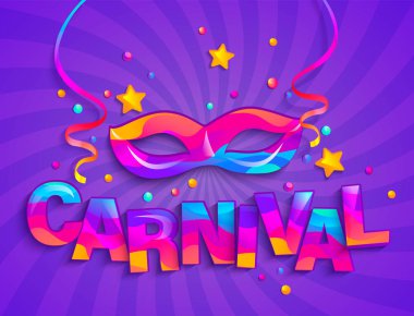 Karnaval sunburst özgeçmişlerine festival için renkli maskesi. 