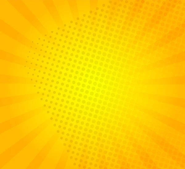 Estallido Sol Sobre Fondo Amarillo Con Puntos — Archivo Imágenes Vectoriales