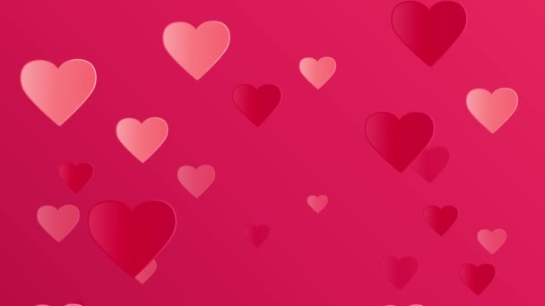 Světlé růžová plakát s létající srdce na Valentýna