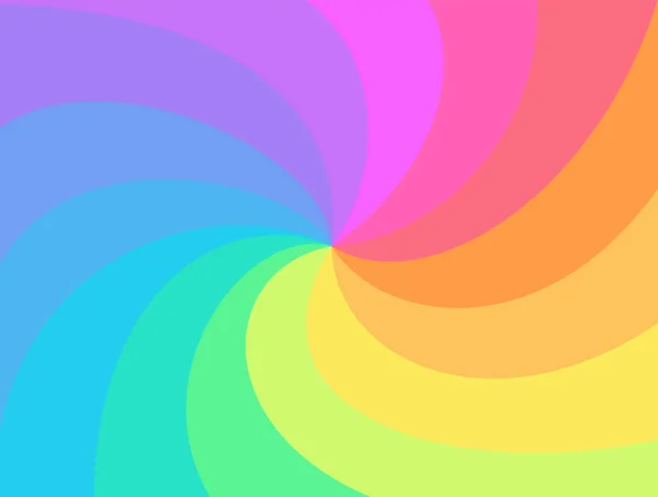 Rainbow Swirl Achtergrond Vortex Starburst Zonnestraal Twirl Leuke Veelkleurige Whirlpool — Stockvector