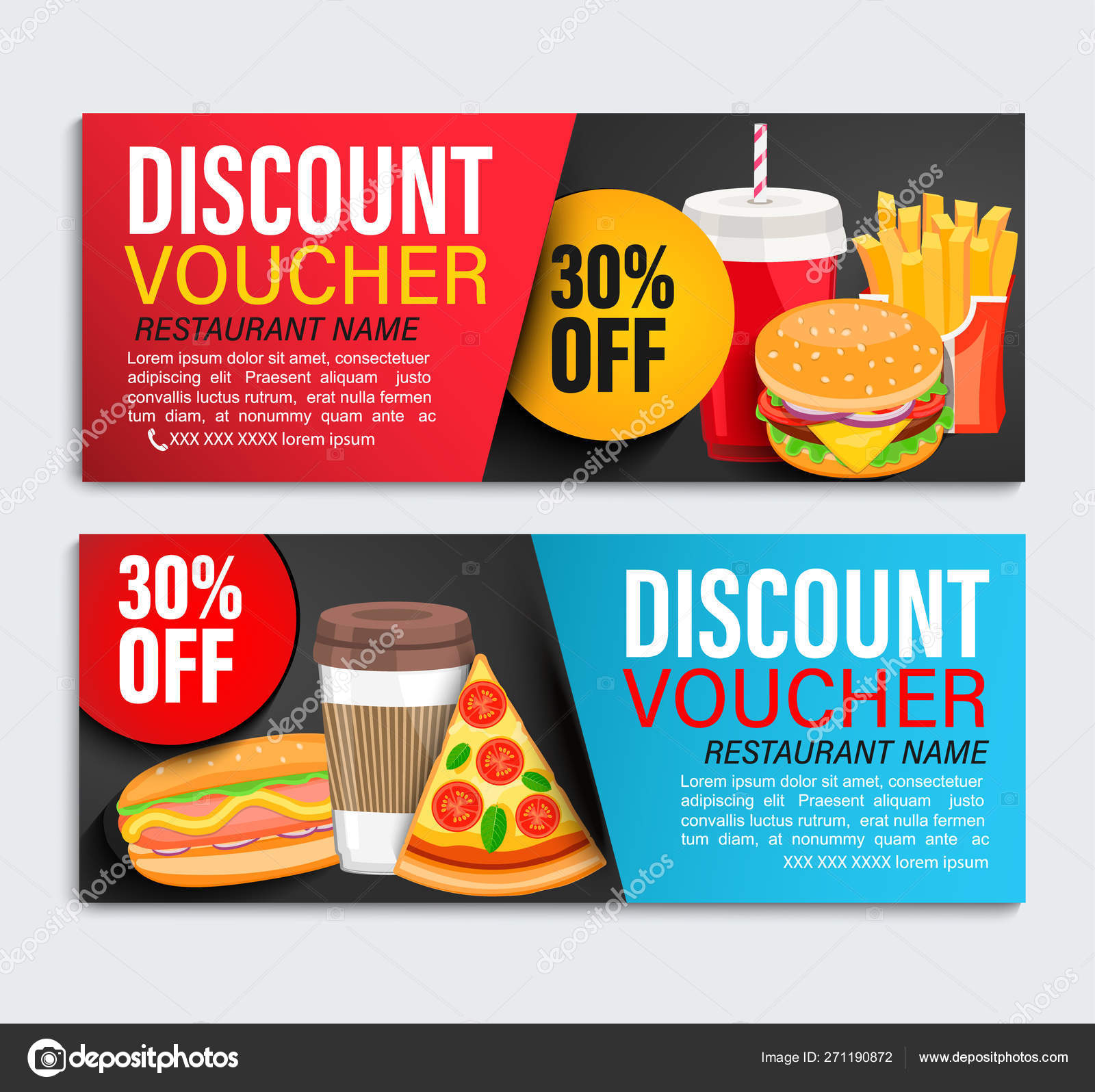Set Discount Gift Vouchers Percent Price Fast Food Coupons Regarding Pizza Gift Certificate Template