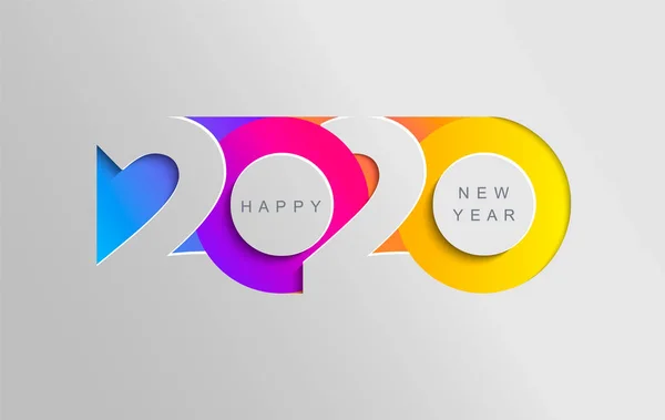 Feliz ano novo 2020 insta cor banner . — Vetor de Stock