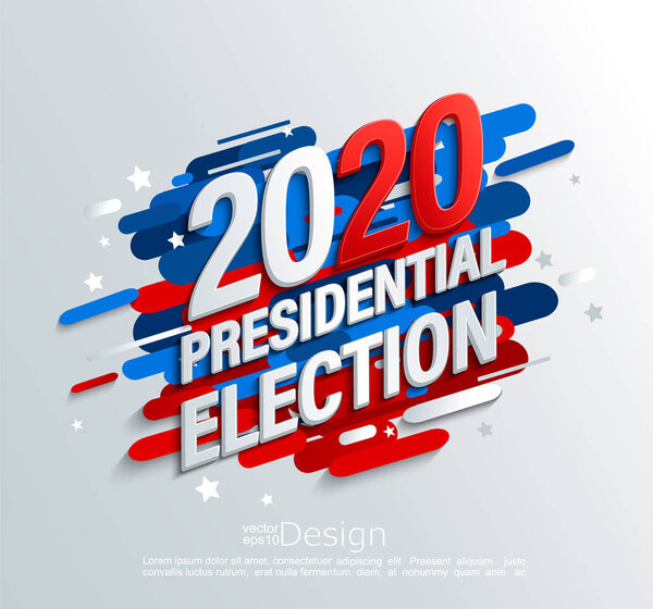 2020 USA presidential election banner, vector.