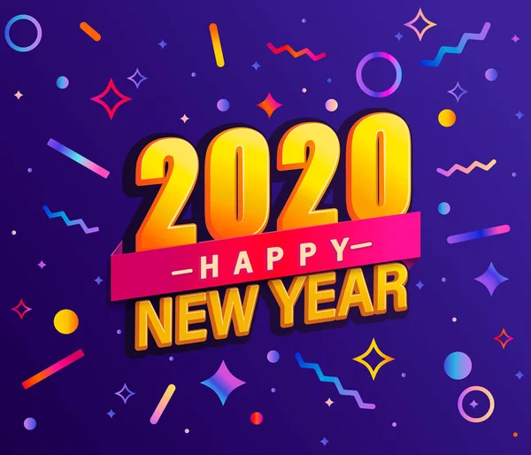 Banner för 2020 nytt år. — Stock vektor