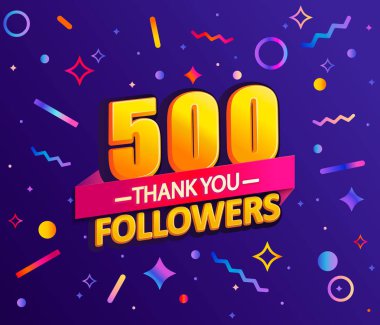 Teşekkür ederim 500 takipçileri, teşekkürler afiş.