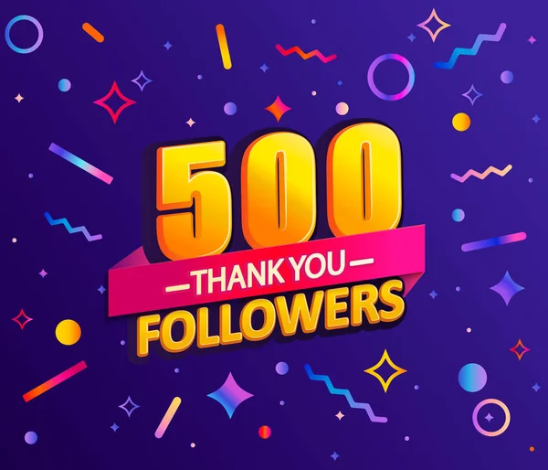 Thank you 500 followers, thanks banner. — Stock Vector