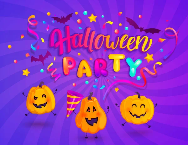 Halloween crianças festa banner . — Vetor de Stock