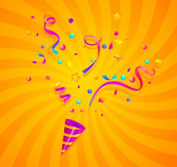 Craquelin de fête aux confettis, serpentine scintille . — Image vectorielle