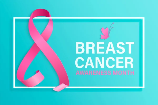 Mese di consapevolezza del cancro al seno. — Vettoriale Stock