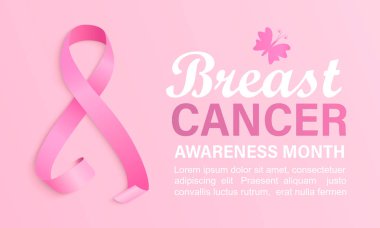 Göğüs kanseri farkındalığı ayı pankartı.