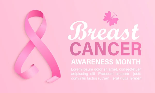 Stendardo di mese di consapevolezza del cancro al seno. — Vettoriale Stock