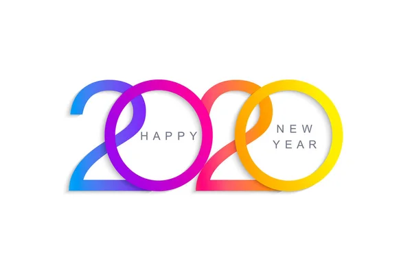Elegant gratulationskort för gott 2020 nytt år. — Stock vektor
